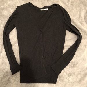 Dark gray cardigan.
